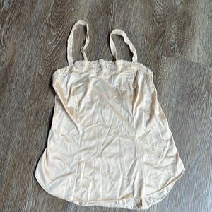 Vasserette Vintage Lace Bohemian Lingerie Tank peach Chemise XS